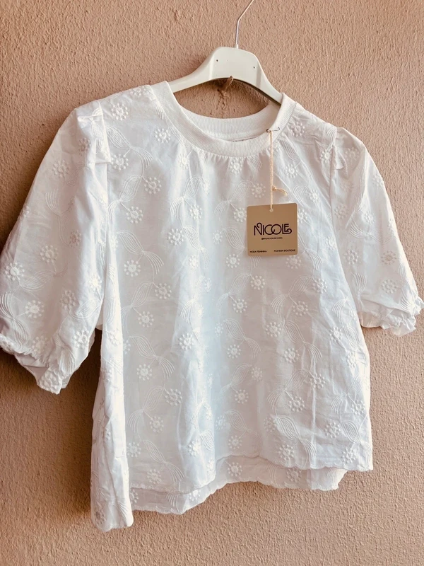 NIEUWE Witte Blouse met Borduurwerk - Een Maat – photo 2